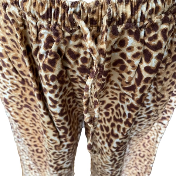 DELICATES Pajamas Animal Print Button Down Top Drawstring Pants Cotton Size XS - Picture 9 of 14